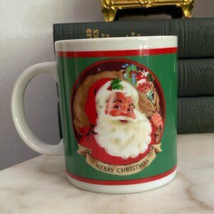 Vintage 90s Santa Merry Christmas Sack of toys Mug Cup